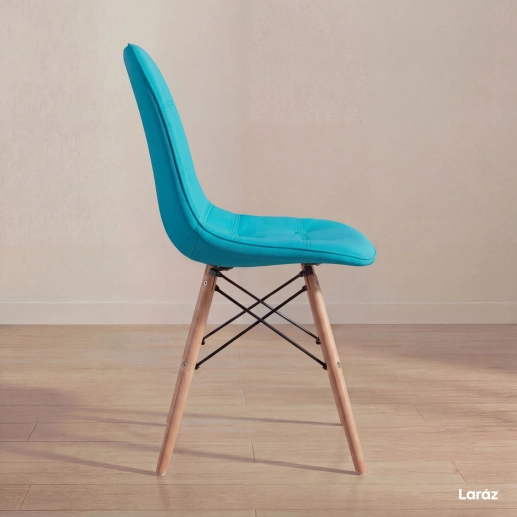 Kit 4 Cadeiras de jantar Charles Eames Eiffel Botonê Estofada - Tiffany Produto Kit 4 Cadeiras de jantar Charles Eames Eiffel Botonê Estofada - Tiffany