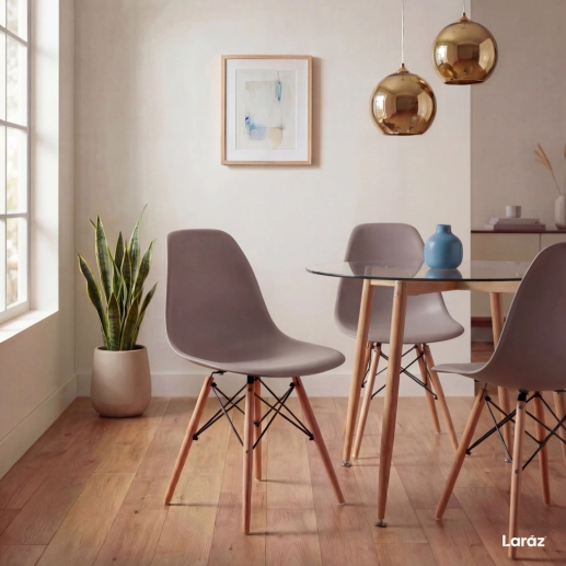 Produto Kit 4 Cadeiras de jantar Charles Eames Eiffel DSW em Polipropileno - Fendi