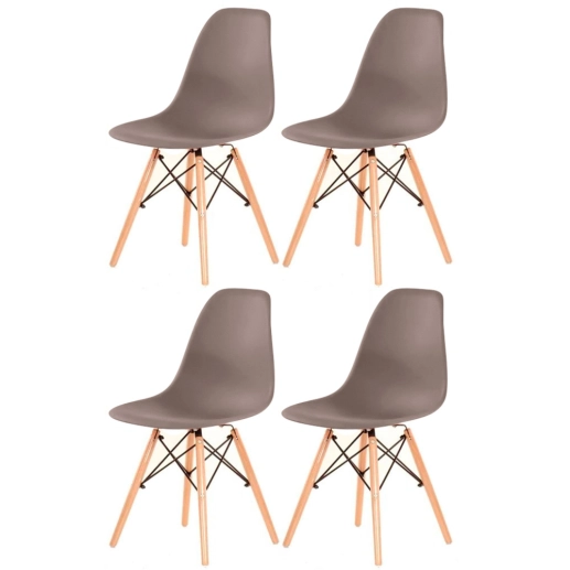 Produto Kit 4 Cadeiras de jantar Charles Eames Eiffel DSW em Polipropileno - Fendi
