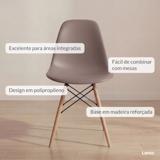 Produto Kit 4 Cadeiras de jantar Charles Eames Eiffel DSW em Polipropileno - Fendi