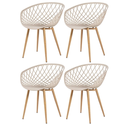 Produto Kit 4 Cadeiras de jantar Clarice Nest com design moderno e anatômico - Nude