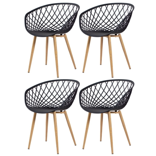Produto Kit 4 Cadeiras de jantar Clarice Nest com design moderno e anatômico - Preto