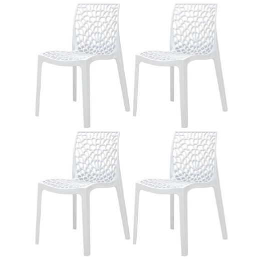 Produto Kit 4 Cadeiras de jantar Gruvyer com design contemporâneo e anatômico - Branco
