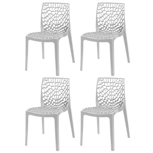 Produto Kit 4 Cadeiras de jantar Gruvyer com design contemporâneo e anatômico - Cinza claro