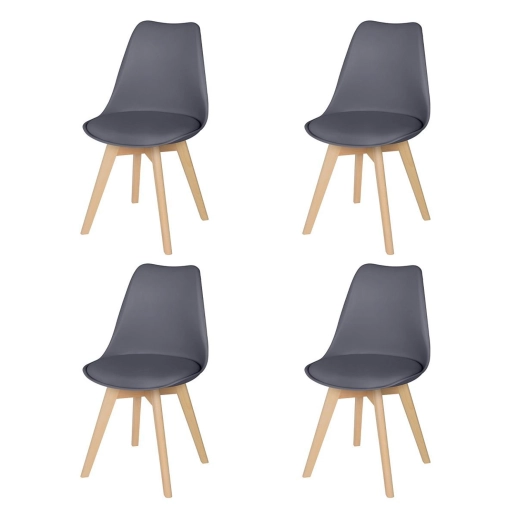 Produto Kit 4 Cadeiras de jantar Leda com assento estofado e design moderno - Fendi