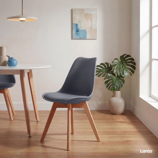 Produto Kit 4 Cadeiras de jantar Leda com assento estofado e design moderno - Fendi