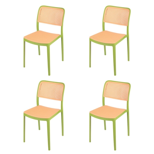 Produto Kit 4 Cadeiras de jantar Maya com design moderno e assento confortável - Verde