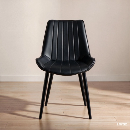 Produto Kit 4 Cadeiras estofada Chicago com design industrial – Preto