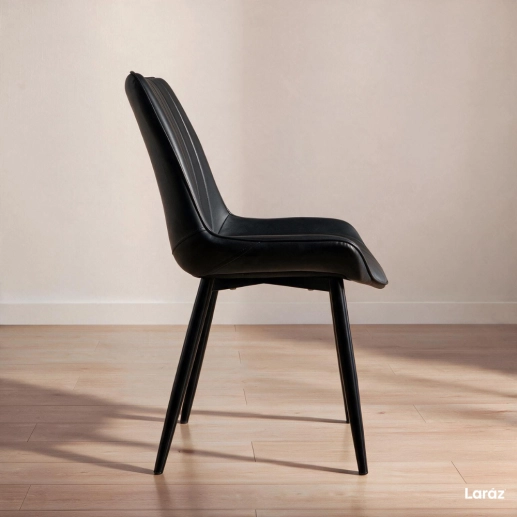 Produto Kit 4 Cadeiras estofada Chicago com design industrial – Preto
