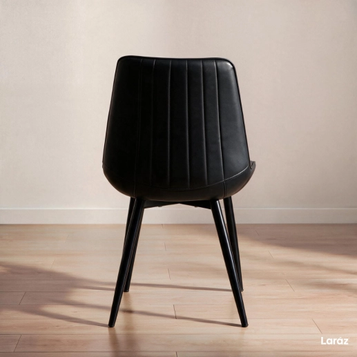 Produto Kit 4 Cadeiras estofada Chicago com design industrial – Preto