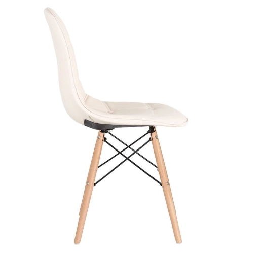 Produto Kit 4 Cadeiras de jantar Charles Eames Eiffel Botonê Estofada - Creme