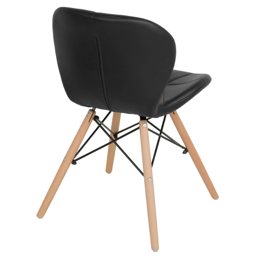 Produto Kit 4 Cadeiras de jantar estofada Charles Eames Eiffel Slim Wood confort – Preto