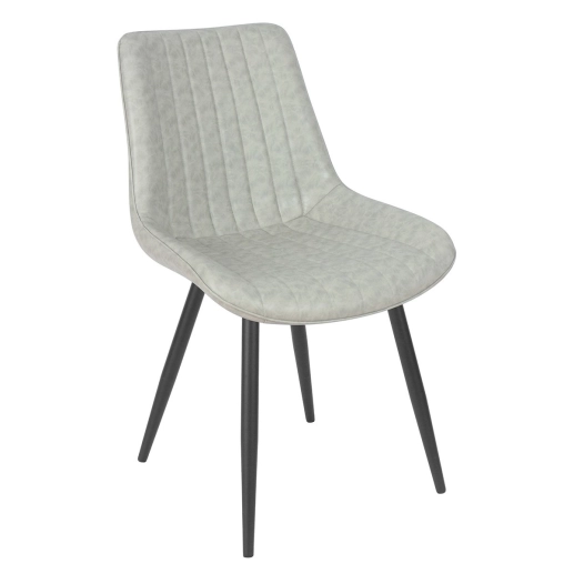 Produto Kit 4 Cadeiras estofada Chicago com design industrial – Cinza Claro