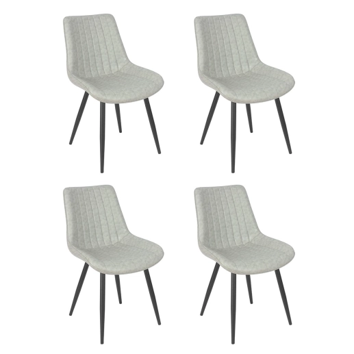 Produto Kit 4 Cadeiras estofada Chicago com design industrial – Cinza Claro