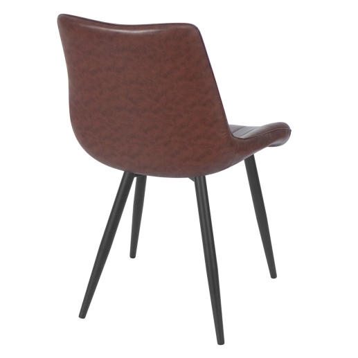 Kit 4 cadeiras estofadas design industrial Chicago Marrom Café Produto Kit 4 cadeiras estofadas design industrial Chicago Marrom Café