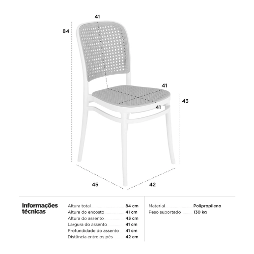 Produto Kit 4 Cadeiras de jantar Amis Lola com design moderno e assento confortável - Preto