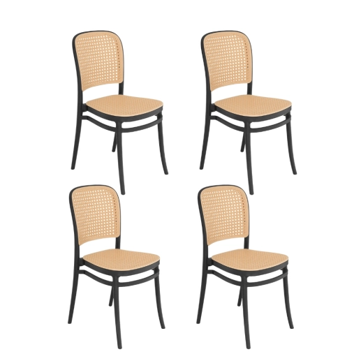 Produto Kit 4 Cadeiras de jantar Amis Lola com design moderno e assento confortável - Preto