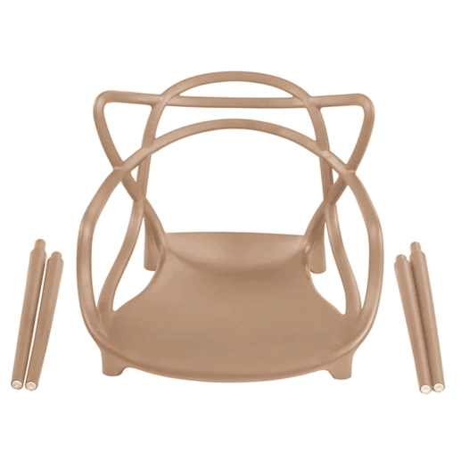 Produto Kit 4 Cadeiras de jantar Masters Allegra com pés desmontáveis – Nude
