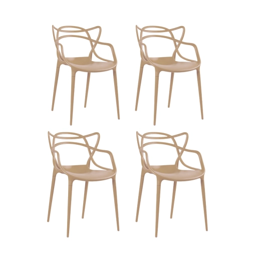 Produto Kit 4 Cadeiras de jantar Masters Allegra com pés desmontáveis – Nude