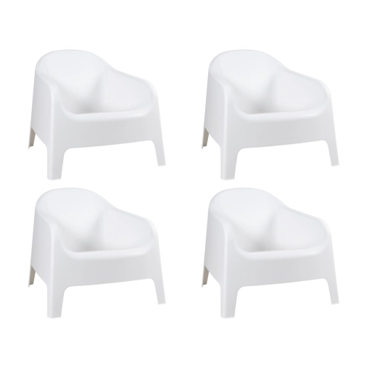 Produto Kit 4 Cadeiras poltrona para jardim varanda Skarpo Branco