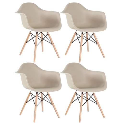 Produto Kit 4 Cadeiras de jantar Charles Eames Eiffel DAW em Polipropileno - Nude