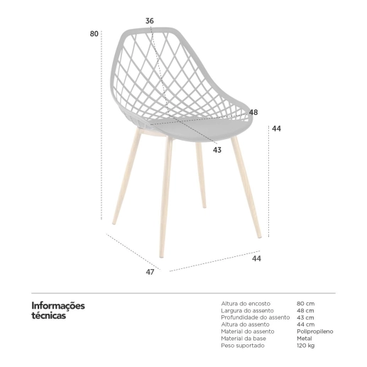 Produto Kit 4 cadeiras de jantar Clarice Cloe com design contemporâneo – Preto