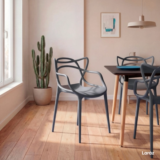 Produto Kit 5 Cadeiras de jantar Master Allegra Design Moderno em Polipropileno - Cinza escuro