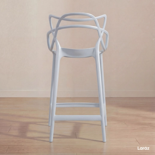 Kit 6 Banquetas média para bancada Master Allegra em Polipropileno 66 cm - Branco Produto Kit 6 Banquetas média para bancada Master Allegra em Polipropileno 66 cm - Branco