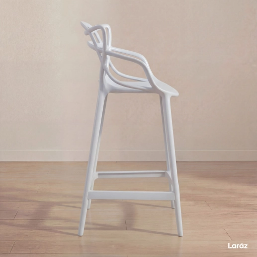 Kit 6 Banquetas média para bancada Master Allegra em Polipropileno 66 cm - Branco Produto Kit 6 Banquetas média para bancada Master Allegra em Polipropileno 66 cm - Branco