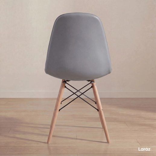 Kit 6 Cadeiras de jantar Charles Eames Eiffel Botonê Estofada - Cinza escuro Produto Kit 6 Cadeiras de jantar Charles Eames Eiffel Botonê Estofada - Cinza escuro