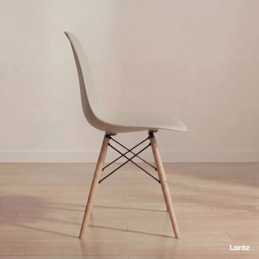 Produto Kit 6 Cadeiras de jantar Charles Eames Eiffel DSW em Polipropileno - Nude