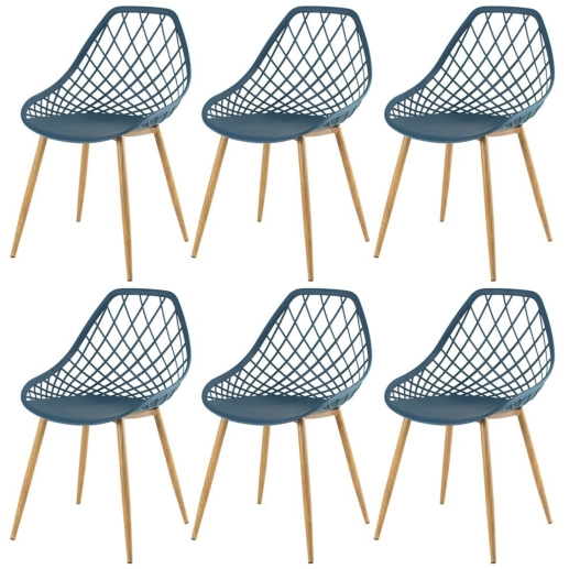 Kit 6 Cadeiras de jantar Clarice Cloe com design contemporâneo - Azul petróleo Produto Kit 6 Cadeiras de jantar Clarice Cloe com design contemporâneo - Azul petróleo