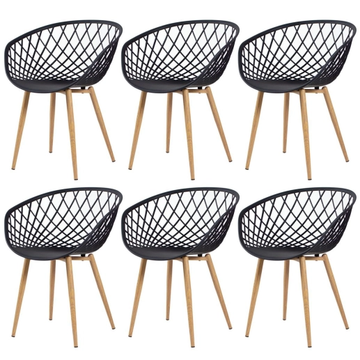 Produto Kit 6 Cadeiras de jantar Clarice Nest com design moderno e anatômico - Preto