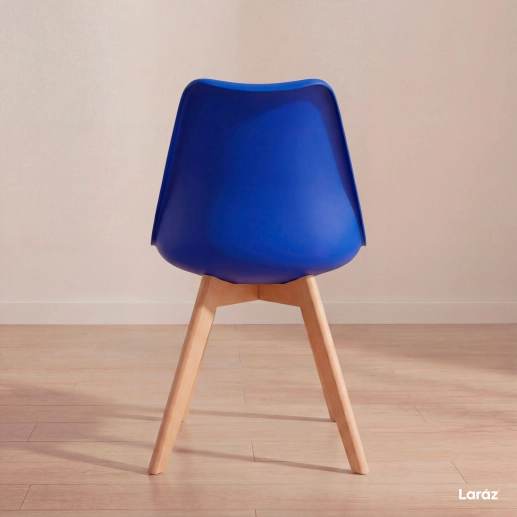 Produto Kit 6 cadeiras de jantar Leda com assento estofado e design moderno – Azul Bic