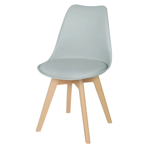 Produto Kit 6 cadeiras de jantar Leda com assento estofado e design moderno – Cinza-claro