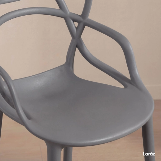 Produto Kit 6 Cadeiras de jantar Master Allegra Design Moderno em Polipropileno - Cinza escuro