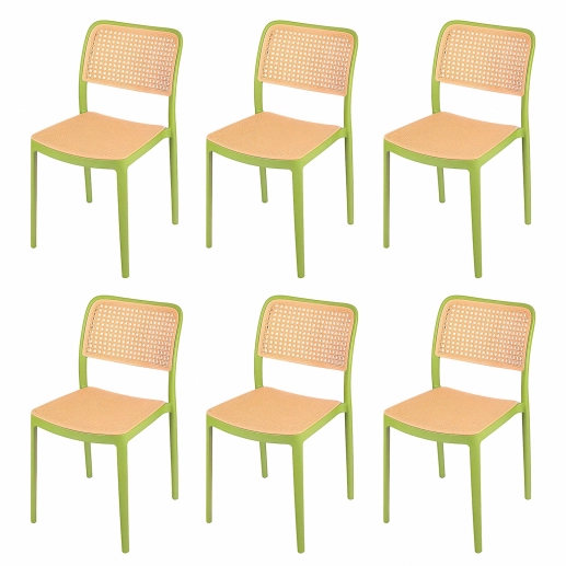 Produto Kit 6 Cadeiras de jantar Maya com design moderno e assento confortável - Verde
