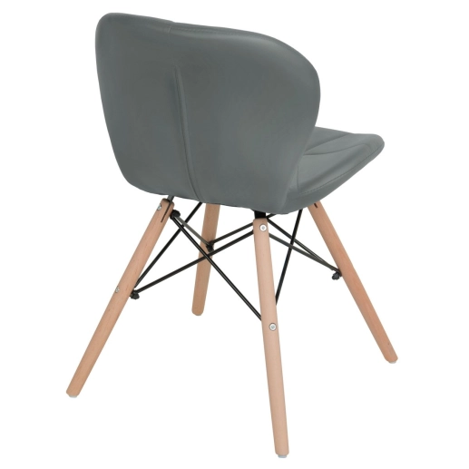 Produto Kit 6 Cadeiras de jantar estofada Charles Eames Eiffel Slim Wood confort – Cinza