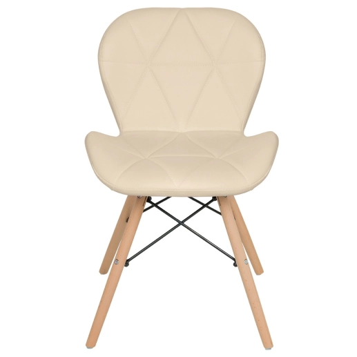 Produto Kit 6 Cadeiras de jantar estofada Charles Eames Eiffel Slim Wood confort – Nude