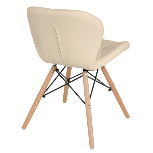 Produto Kit 6 Cadeiras de jantar estofada Charles Eames Eiffel Slim Wood confort – Nude