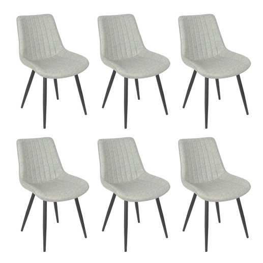 Kit 6 Cadeiras estofada Chicago com design industrial – Cinza Claro Produto Kit 6 Cadeiras estofada Chicago com design industrial – Cinza Claro