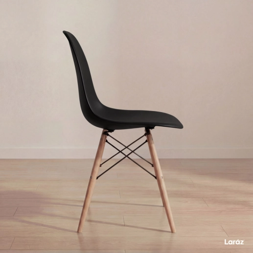 Kit 8 Cadeiras de jantar Charles Eames Eiffel DSW em Polipropileno - Preto Produto Kit 8 Cadeiras de jantar Charles Eames Eiffel DSW em Polipropileno - Preto