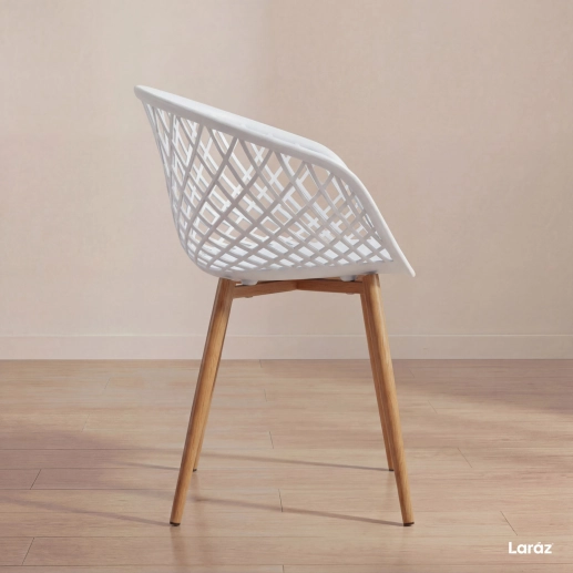 Produto Kit 8 Cadeiras de jantar Clarice Nest com design moderno e anatômico - Branco
