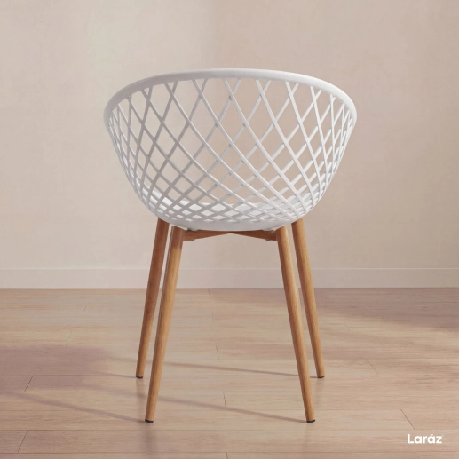 Produto Kit 8 Cadeiras de jantar Clarice Nest com design moderno e anatômico - Branco