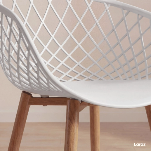 Produto Kit 8 Cadeiras de jantar Clarice Nest com design moderno e anatômico - Branco