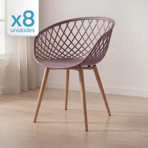 Produto Kit 8 Cadeiras de jantar Clarice Nest com design moderno e anatômico - Fendi