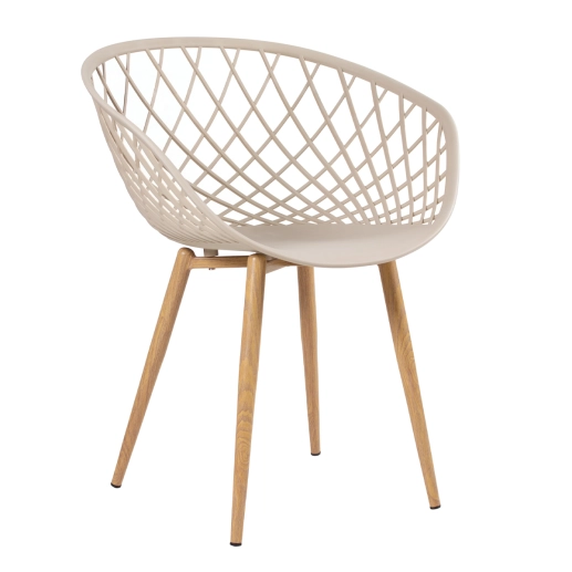 Produto Kit 8 Cadeiras de jantar Clarice Nest com design moderno e anatômico - Nude