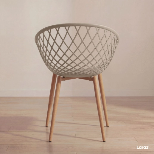 Produto Kit 8 Cadeiras de jantar Clarice Nest com design moderno e anatômico - Nude