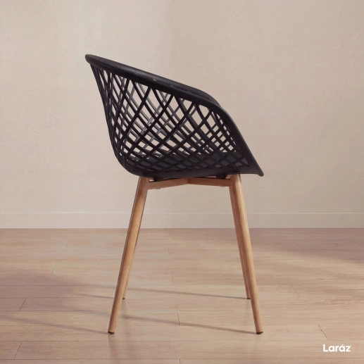 Kit 8 Cadeiras de jantar Clarice Nest com design moderno e anatômico - Preto Produto Kit 8 Cadeiras de jantar Clarice Nest com design moderno e anatômico - Preto