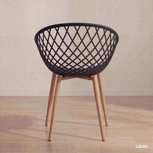 Kit 8 Cadeiras de jantar Clarice Nest com design moderno e anatômico - Preto Produto Kit 8 Cadeiras de jantar Clarice Nest com design moderno e anatômico - Preto